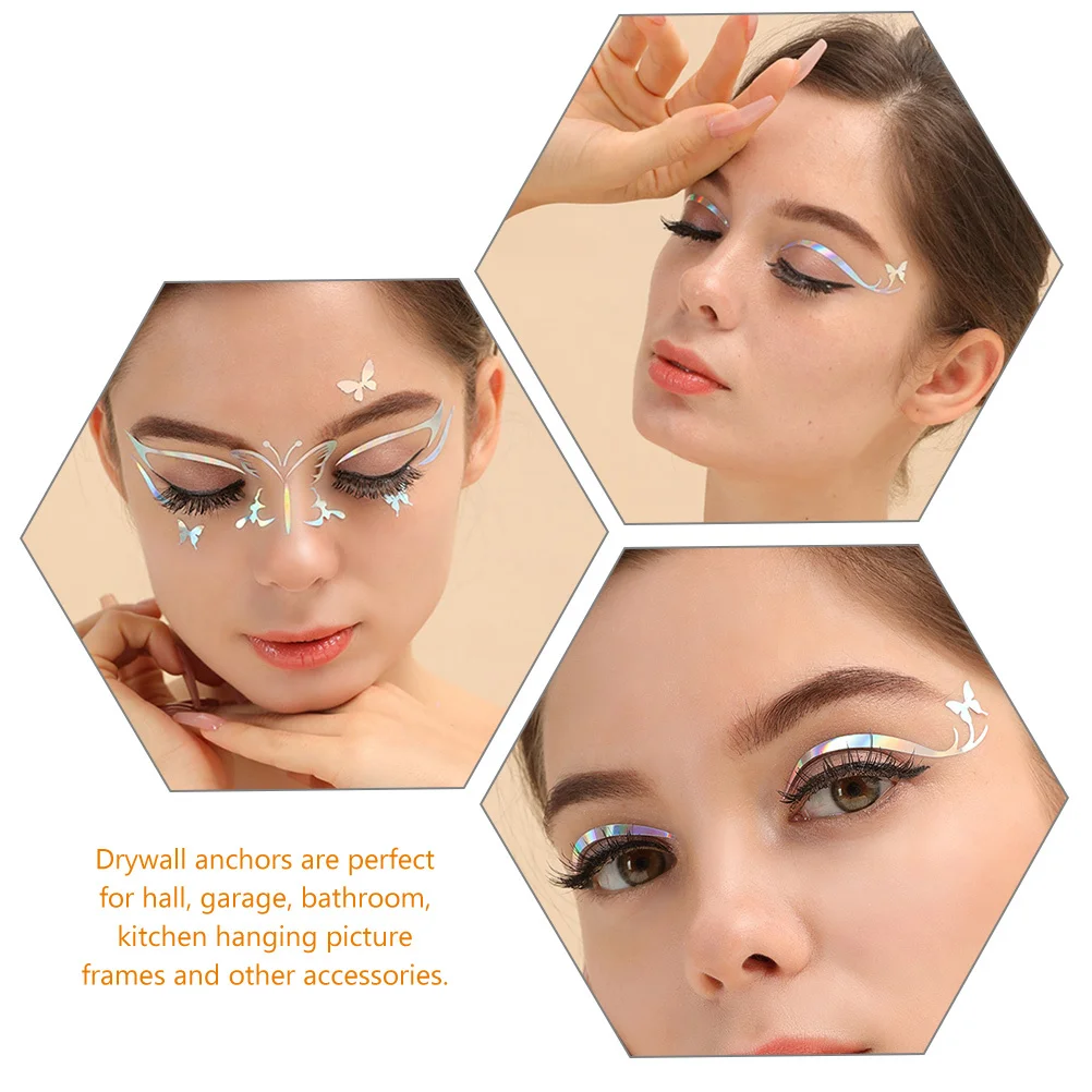 6 hojas de pegatinas para delineador de ojos, calcomanías adhesivas para sombra de ojos, pegatinas temporales para maquillaje de ojos para fiesta de carnaval, Cosplay