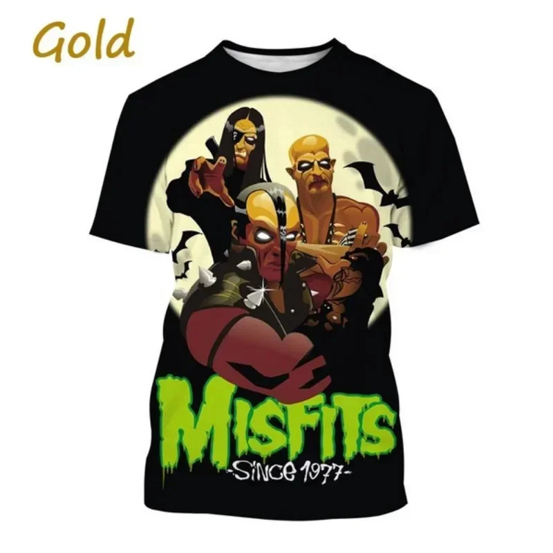 The Misfits Band 3D Print O-Neck Tshirt Men Fashion Tees Casual Summer Short Sleeve Oversized  Y2K Harajuku Unisex Clothing