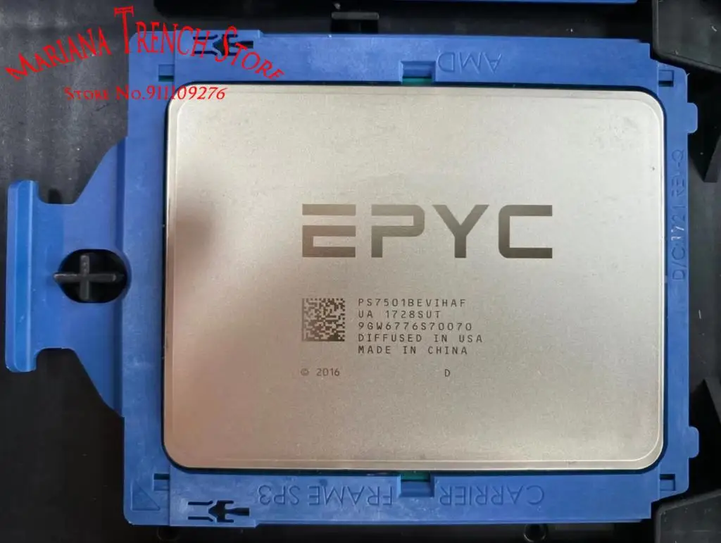 Processor for EPYC 7501  32 Cores 64 Threads Base Clock 2.0GHz Max.Boost Clock Up to 3.0GHz L3 Cache 64MB  TDP 155/170W