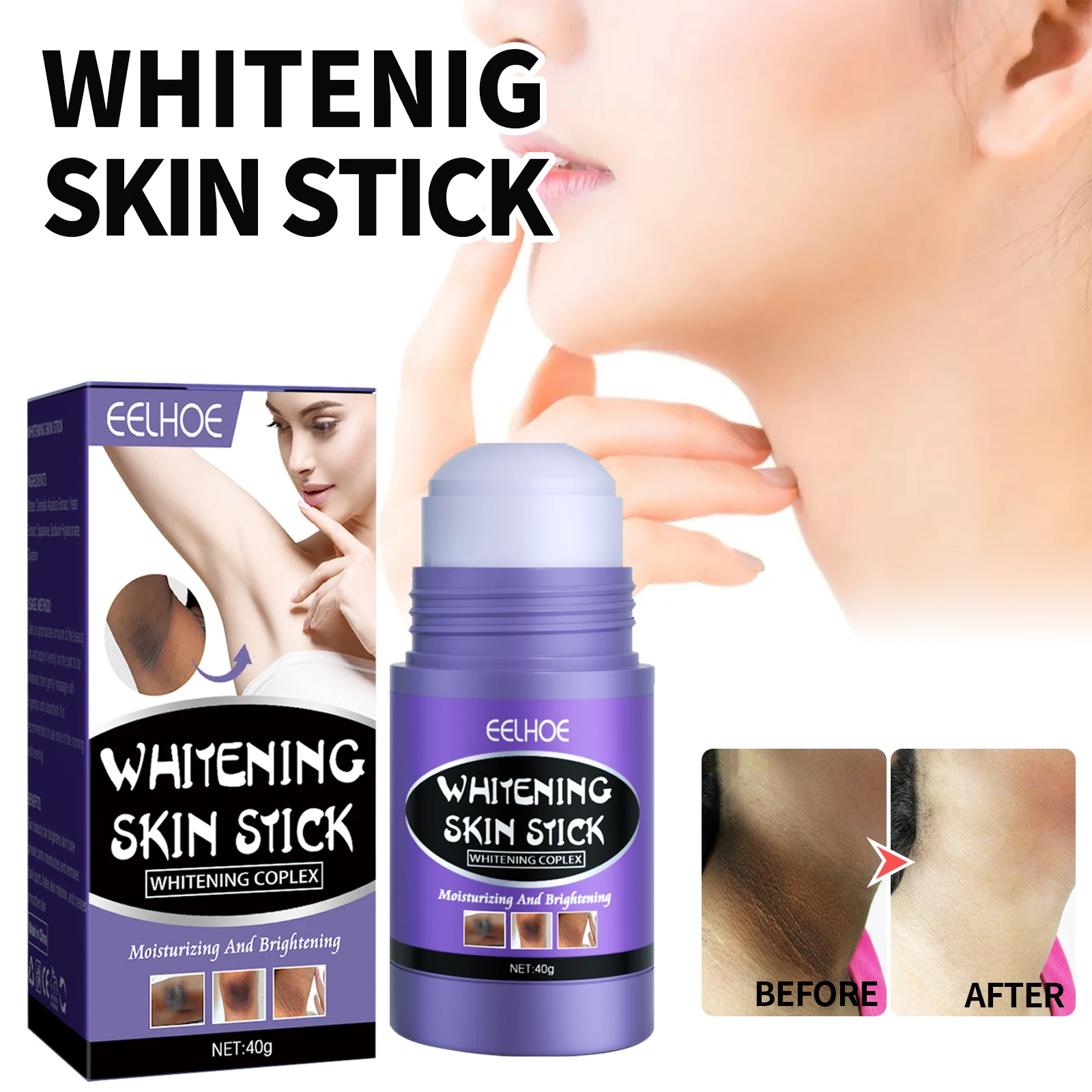 Skin Beauty Stick Moisturizing Reduce Melanin Underarm Knee Whitening Brighten Skin Repair Care Cream Lighten Body Melanin Stick