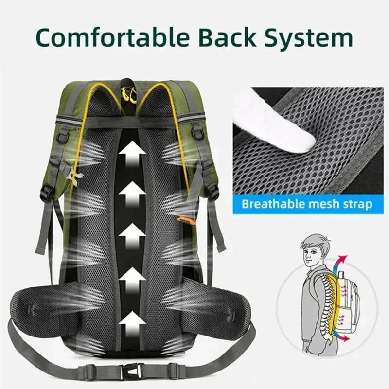 50l mochila de viagem saco de acampamento para homens grande saco de caminhada turista à prova dwaterproof água esportes ao ar livre escalada montanhismo saco