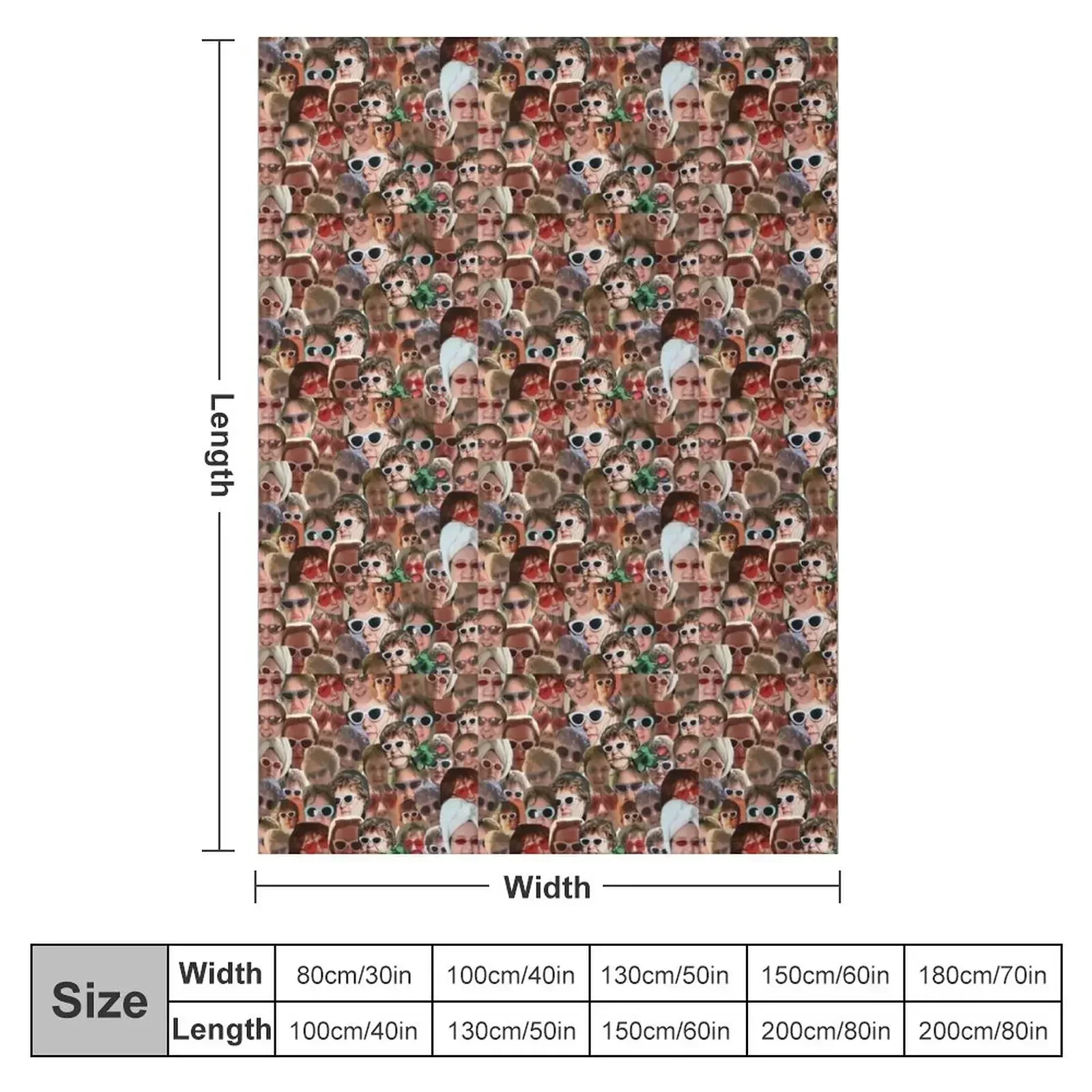 Lewis Capaldi Collage Repeat Print Throw Blanket couch cozy soft plush fuzzy picnic outdoor blanket