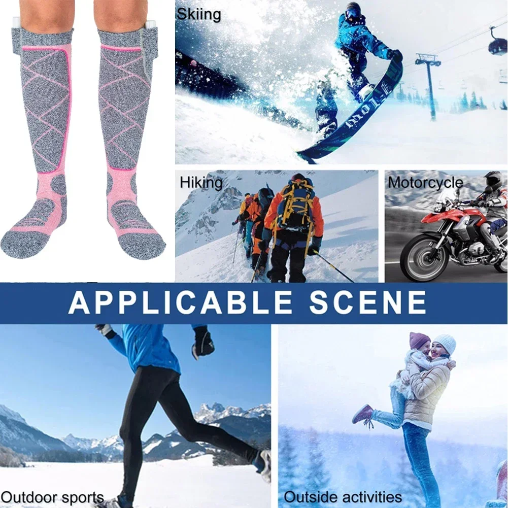 Electric Cycling Socks 3.7v Battery Foot Warm Socks Elastic Comfortable 3 Modes Adjustable for Fishing Camping for Hiking Skiing