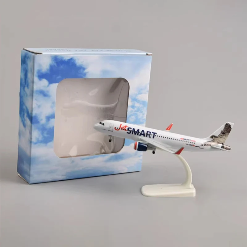 JetSmart A320 20cm Alloy Miniature Airplane Chilean Aviation Simulation Aircraft Model Ornament Collection Decoration Gift