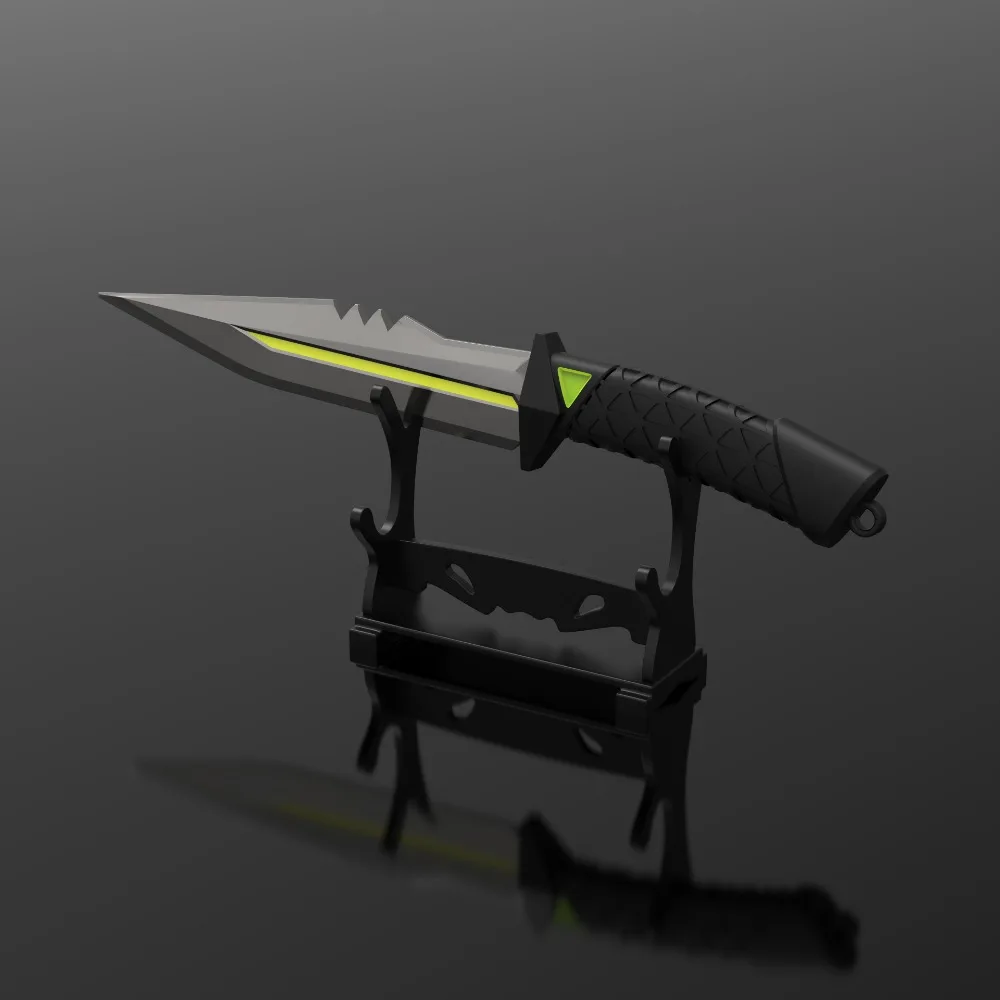 Juego Valorant de 19cm, cuchillo de juego con cubierta de cuero, modelo de Metal periférico, colección de adornos de escritorio, regalos, juguetes artesanales