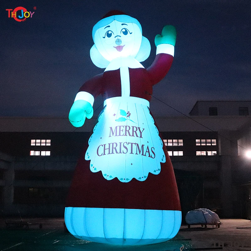 40ft hoge outdoor gigantische opblaasbare mevrouw kerstman kerst moeder oude dame met led-licht voor vakantiedecoratie