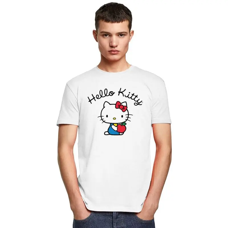 Custom Hello Kitty Anime Manga T-Shirts Voor Mannen Korte Mouwen Vrijetijdsbesteding T-Shirt T-Shirts 100% Katoenen T-Shirts Cadeau