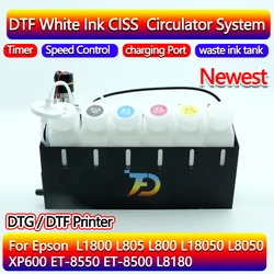 Máquina ciss de circulação de tinta branca et 8550 18100 dtf para epson l18050 l8050 l1800 l800 l805 xp600 8500 kit de modificação