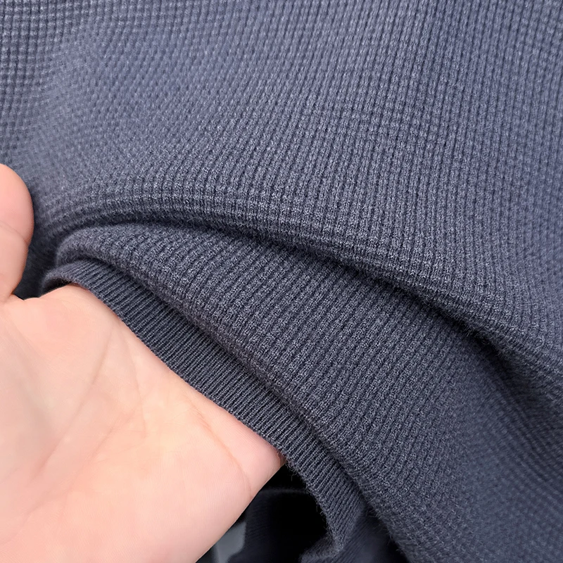 Men's Autumn Long-sleeved Sweater Jacquard Seagull Collar Solid Color  Knitted Shirt Casual Base Layer Fashionable Men Clothing