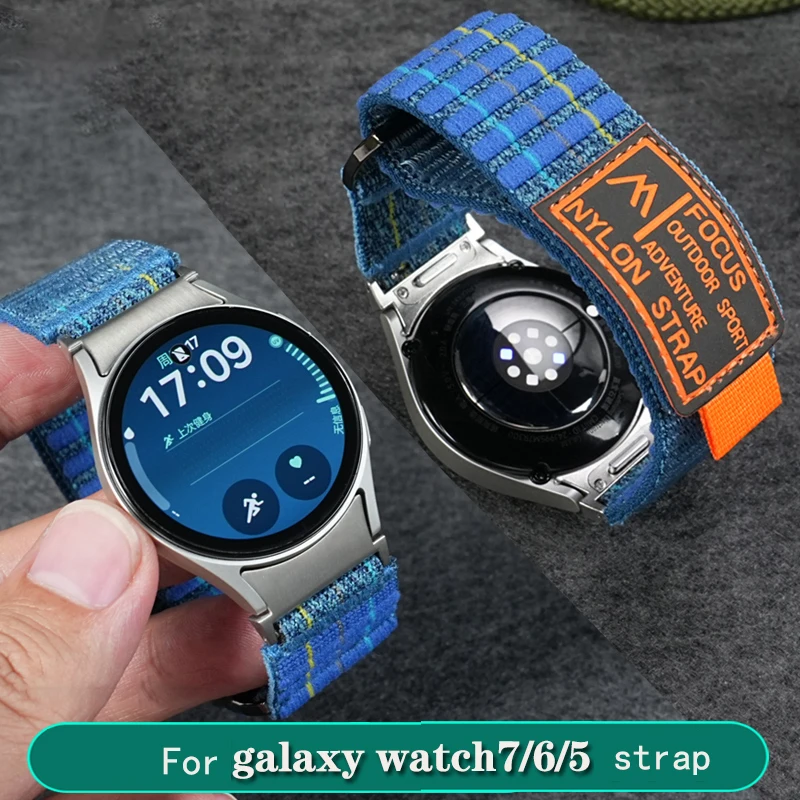 

For Samsung Galaxy Watch7 5 Pro Loop Fabric Watch Strap Watch6c44mm Seamless Breathable Anti Sweat Nylon Strap Accessories men