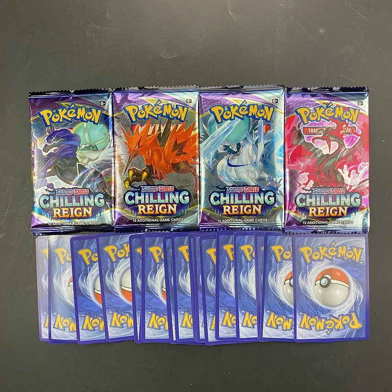 10/20Pcs Pokemon Cards TCG: Chilling Reign Sun Moon Evolutions English Trading Card Booster Box Collectible Gi