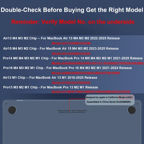 Imagen 2 del producto Funda para MacBook Pro de 14 pulgadas M5 M4 M3 M2 M1 Pro/Max 2025-2021, cubierta protectora rígida mate gris para MacBook Air/Pro