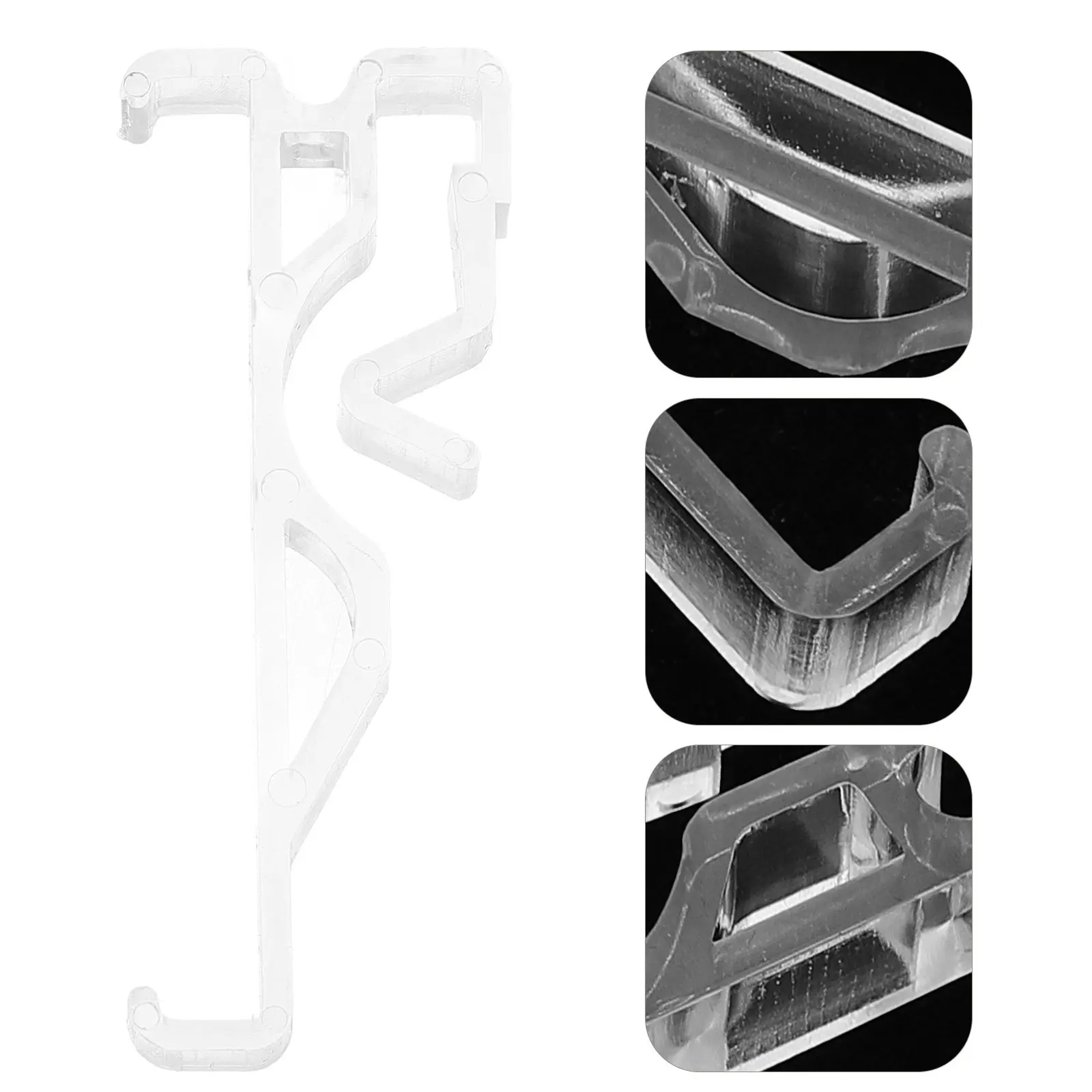 12Pcs Transparent Valance Clips 2.5-Inch for 2-Inch Horizontal Blinds Hidden Mounting Brackets Space-Saving Clear Plastic Blind