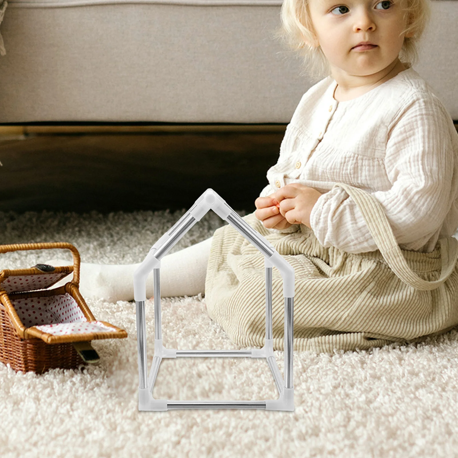 Mini casa quadro crianças tenda diy playhouse estrutura de metal interior ao ar livre pet pequena casa kit montagem diy jogar tenda quadro