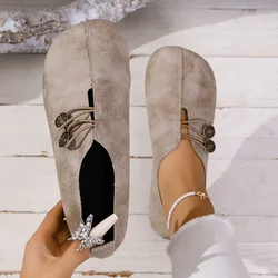 2024 New Women Flats Shoes Outdoor Spring Autumn Fashion Round Toe Flats Shoes Casual Soft Comfortable Loafers Large Size Shoes