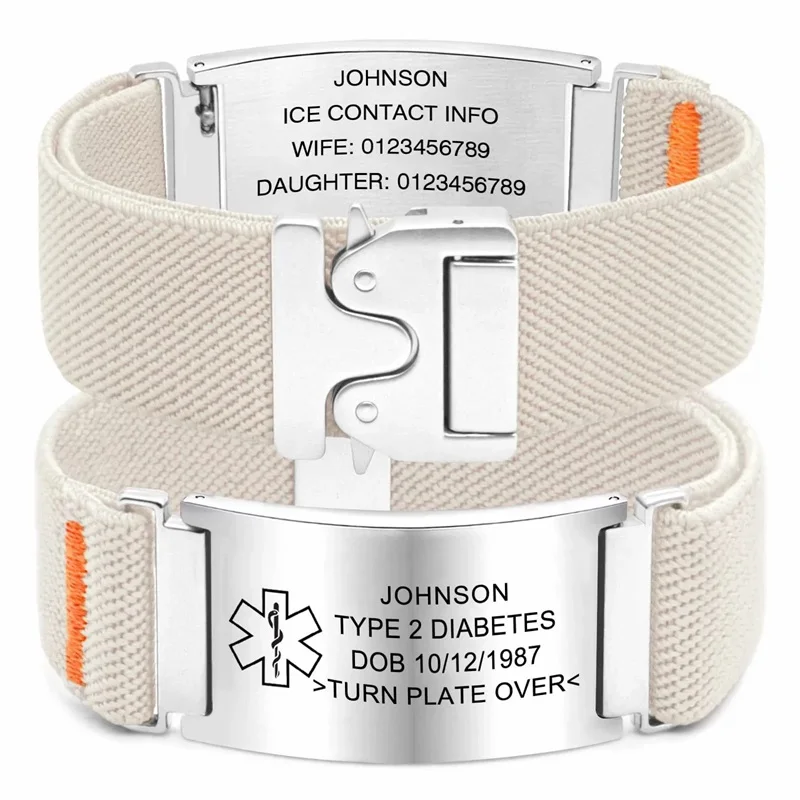 Personalisiertes Nylon-Medizinarmband mit Lasergraviertem Medizinischem Notfall-ID-Tag und Sicherer Fallschirmschnalle – Detail 8