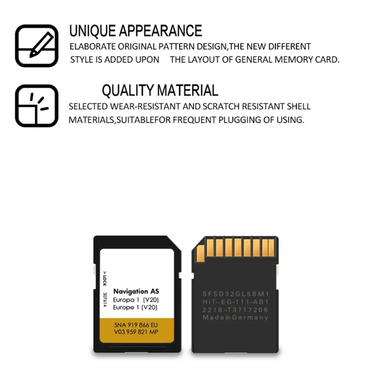 Kartu SD Media A45U Untuk SD AS V20 2024 / 2025 MIB2 Discover 32GB Peta Eropa Kartu Navigasi