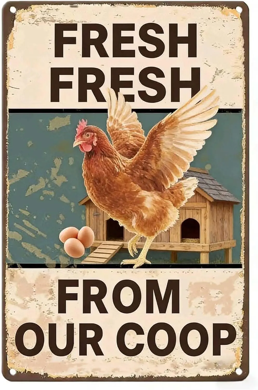 Property Guarded by Crazy Chicken Lady Metal Coop Sign -   Funny Farm Wall Art for Chicken Coop & Home,Thoughtful Gift for C