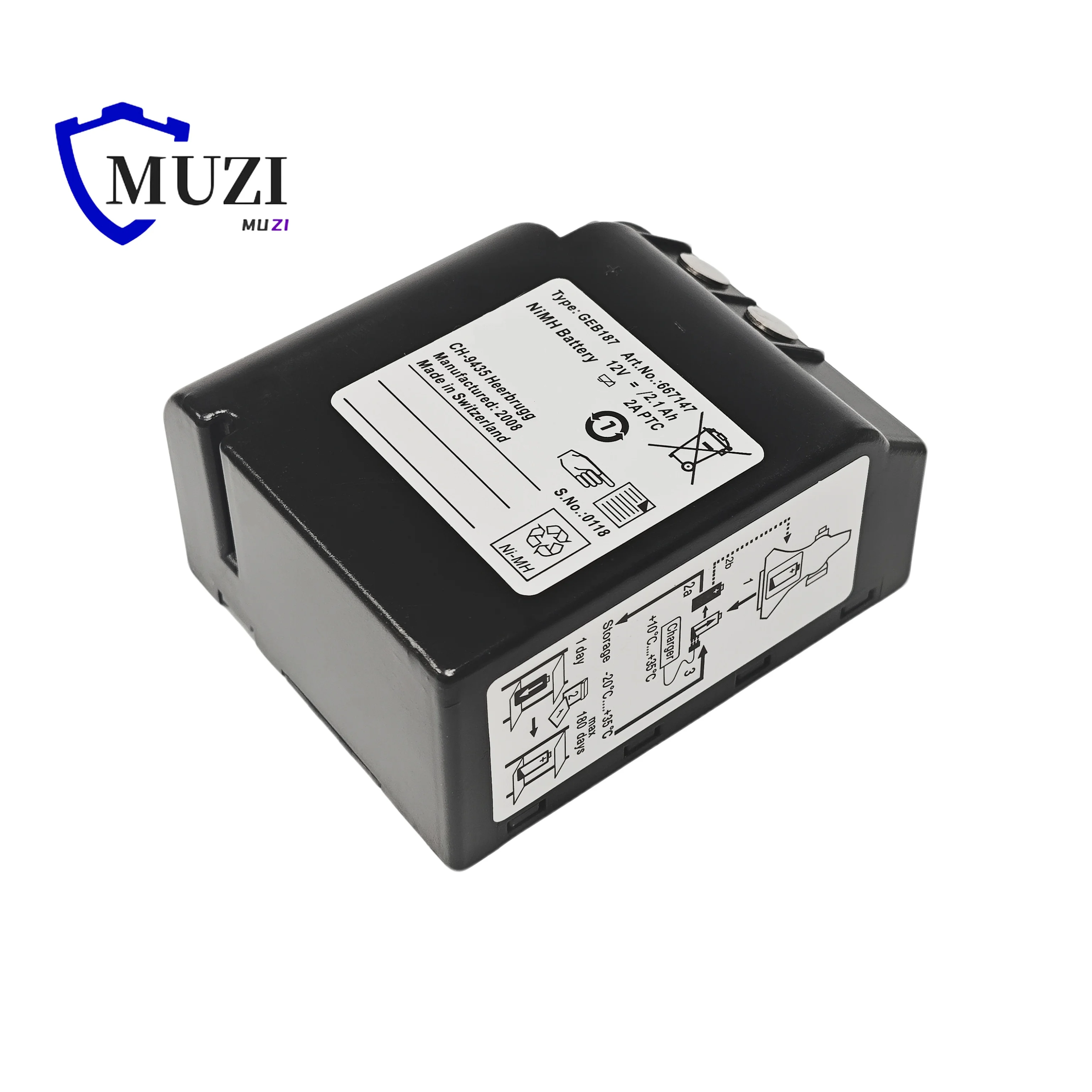 GEB187 Rechargeable Battery for Leica TPS1000 TPS2000 TCA1100 TCA1700 TCA1800 Surveying Total Station Power Supply, 2100mAh 12V