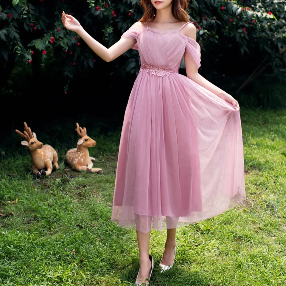 

Women Champagne Grey Blue Long Bridesmaid Dresses Sweet Memory Bride Guest Prom Graduation Vestidos Wedding Party Robe