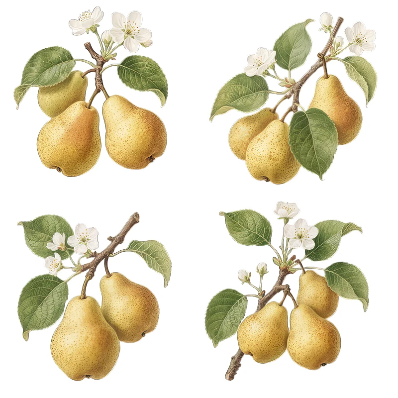 Three Ratels CFN143 Yellow pear branch art wall sticker for home decoration kitchen decal