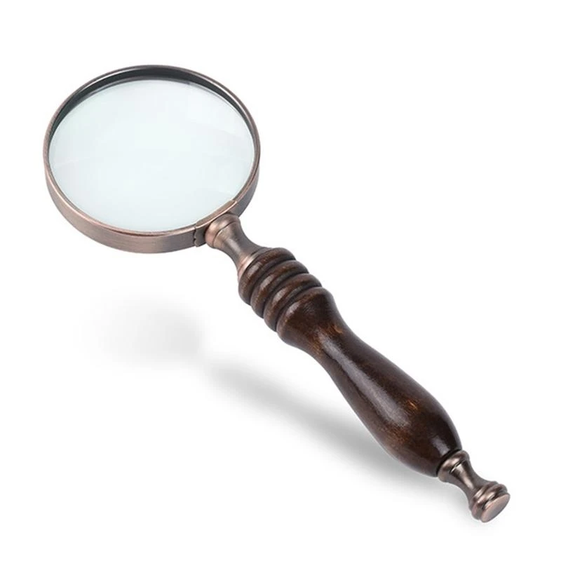 Loupe à main 10X, loupe à manche en bois Antique pour la lecture