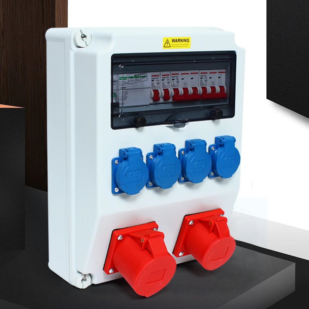 Image of IP44 Elektrischer Verteilerkasten, 16A 32A Einphasig Dreiphasig Wandmontierter Elektrischer Sicherungsverteilerkasten