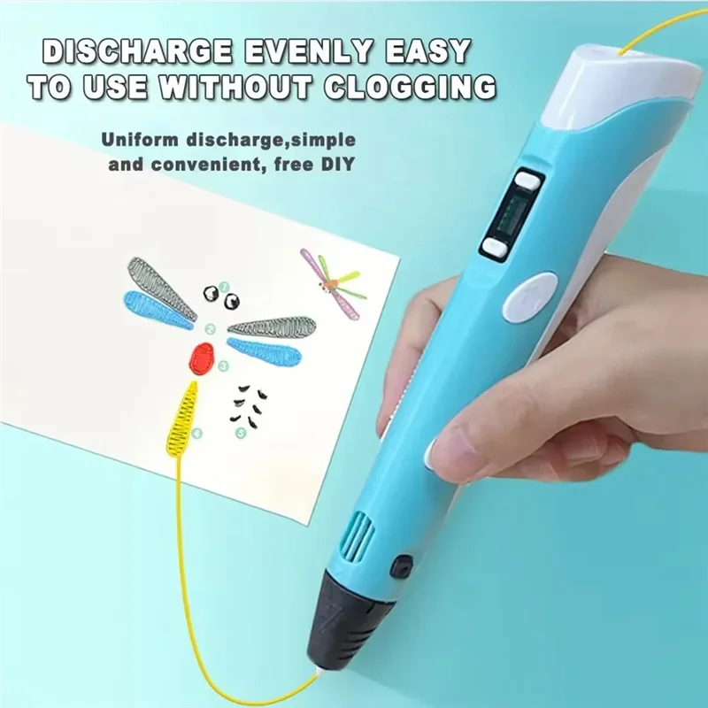 HJ-Intelligente 3D-printpen elektronisch met 36M PLA-verbruiksartikelen 3D-graffiti-tool op hoge temperatuur
