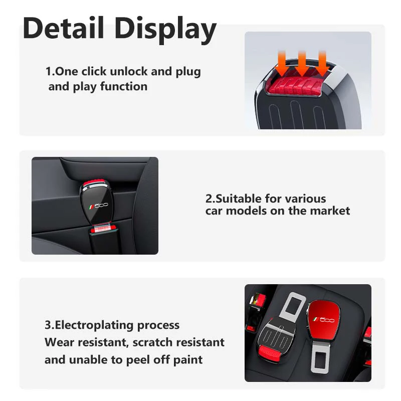 Car Seat Belt Clamp Extender Safety Belt Buckle Auto Accessories For Fiat Abarth 500 FR Freemont Stilo Grande Doblo Tipo