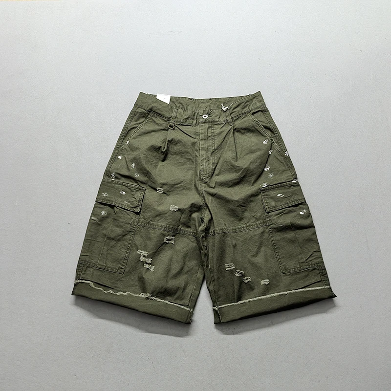 

Японские винтажные прямые брюки с эффектом потертости, модные свободные рабочие брюки-карго для мужчин, усиленные, с детальной проработкой деталей, для тяжелых условий эксплуатации.