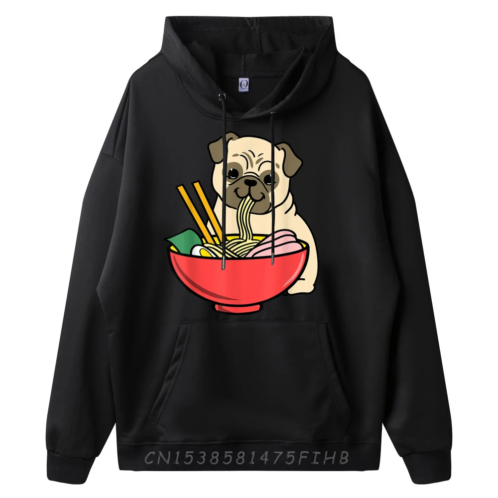 Pug Eating Ramen Graphic Pullover Hoodies Men Oversized Funny Pullover Hoodies Mens Hoodies Memorial Day