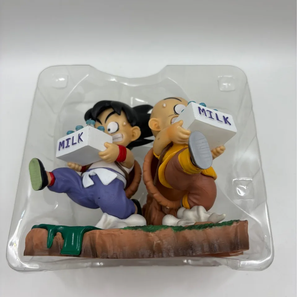 Hoge kwaliteit Dragon Ball karakter perifere kindertijd Goku Krillin melklevering scène figuur desktop ornamenten model speelgoed cadeau