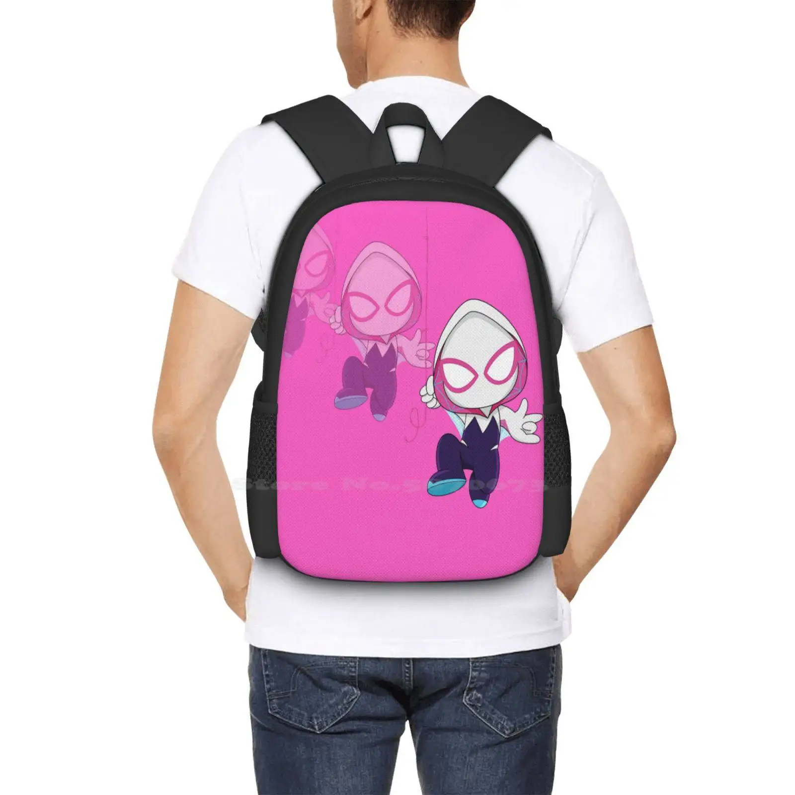 Ghost Gwen Baby Spider Ghost, Baby Spidey Girl, Grl Pwr, Cartoon Ghost Spider, Swing Over Hot Sale Schoolbag Backpack Fashion