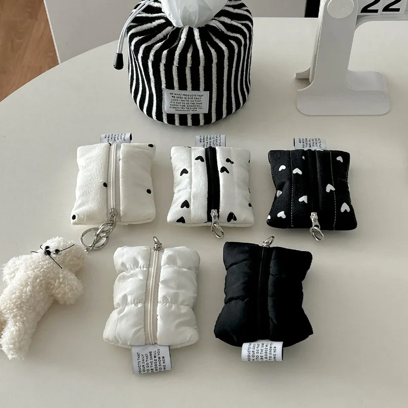 Cartera para mujer, Mini cartera pequeña bonita, bolsa de maquillaje multifuncional para lápiz labial, monedero de nube blanca, bolsa de almacenamiento portátil, funda para llaves, nuevo