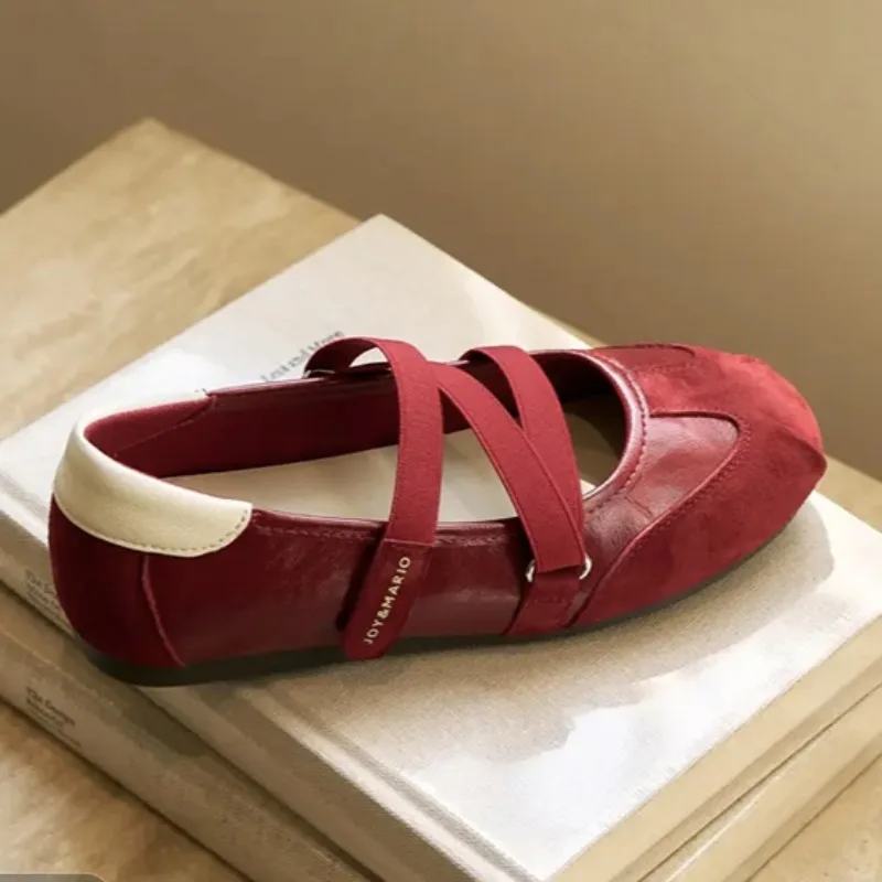 Women's Comforatble Color Blocking Vintage Anti Slip Single Shoes Spring and Autumn Women Casual Fashionable Low Top Shoes
