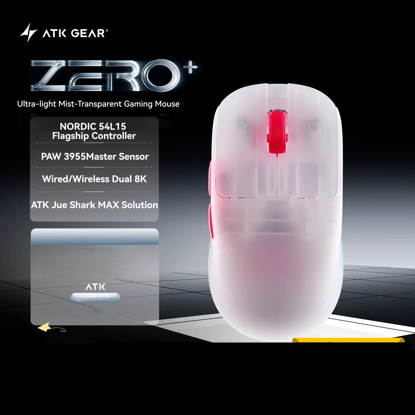 NEW NEW ATK ZERO Plus Mouse Wireless And Wired Dual 8K PAW3955 Master Transducer Lightweight Gaming Ergonomic Mouse For Gamers - Aliexpress Deal