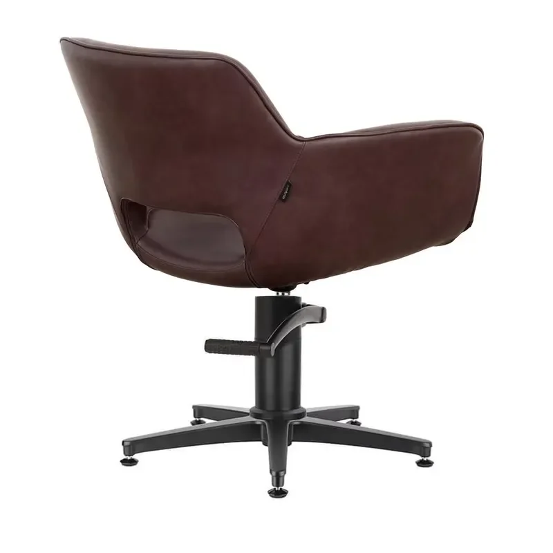 Wood Decorated Dark Brown Beauty Salon Furniture Styling Chair Vintage Barber Chair Suitable for Hairstylists