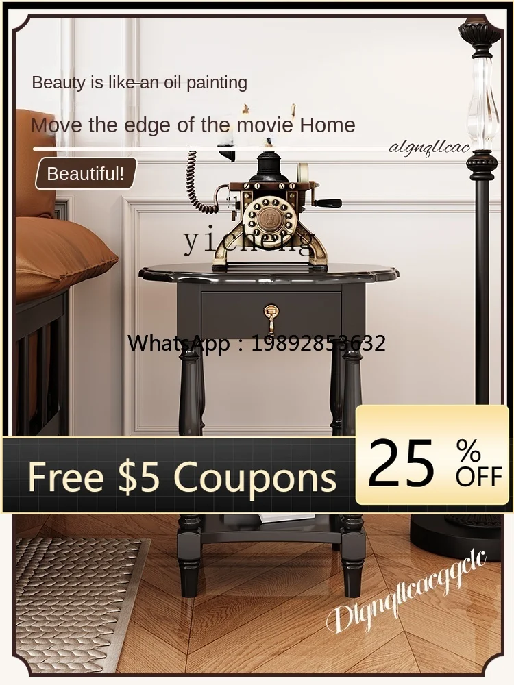 

sf-Living Room Side Table Sofa Side Cabinet French Small Coffee Table Creative Bedside Table