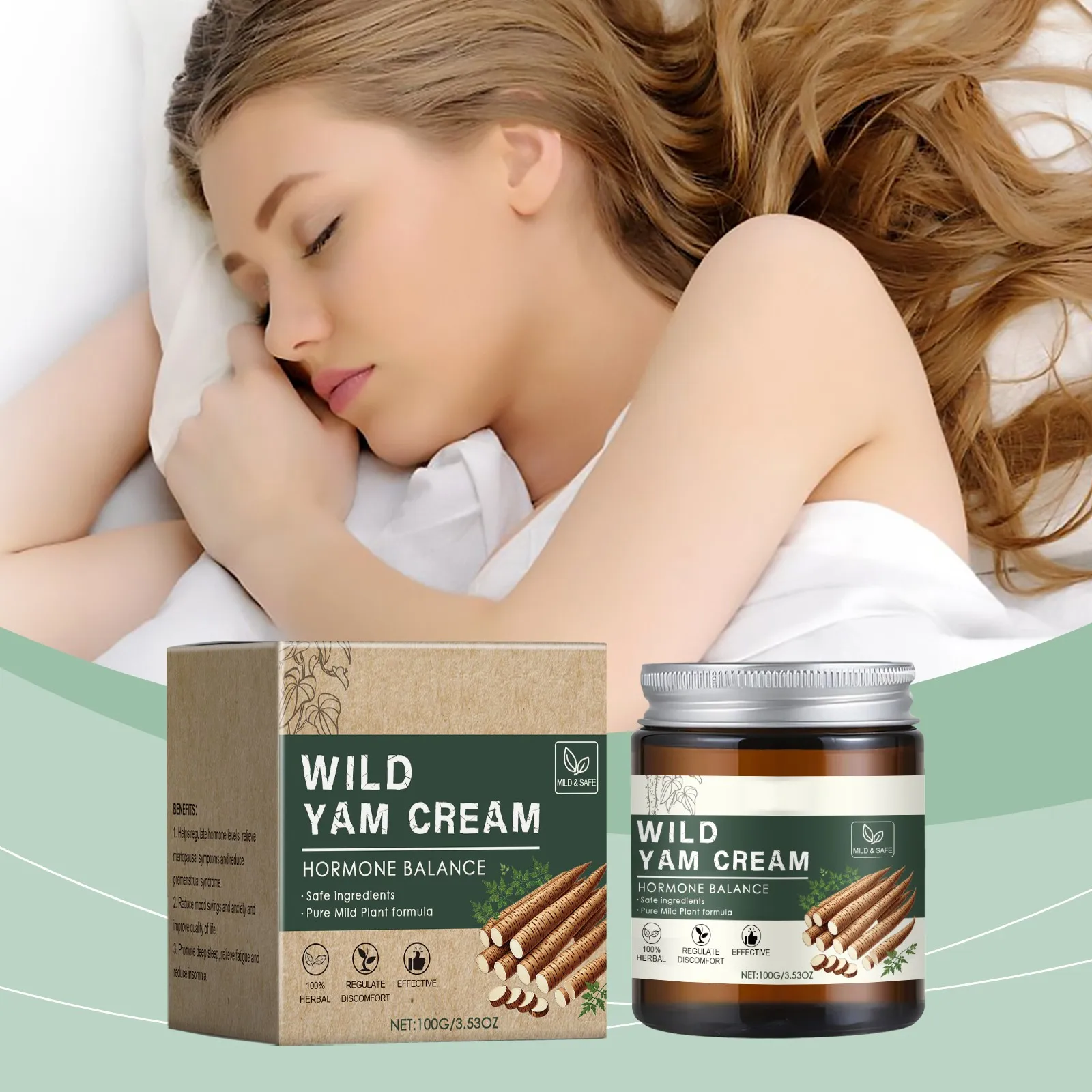 Wild Yam Cream Organic,Organic Wild Yam Cream,Enriched Wild Yam Cream For Hormone Balance,Menopause Relief & Menstrual Discomfor