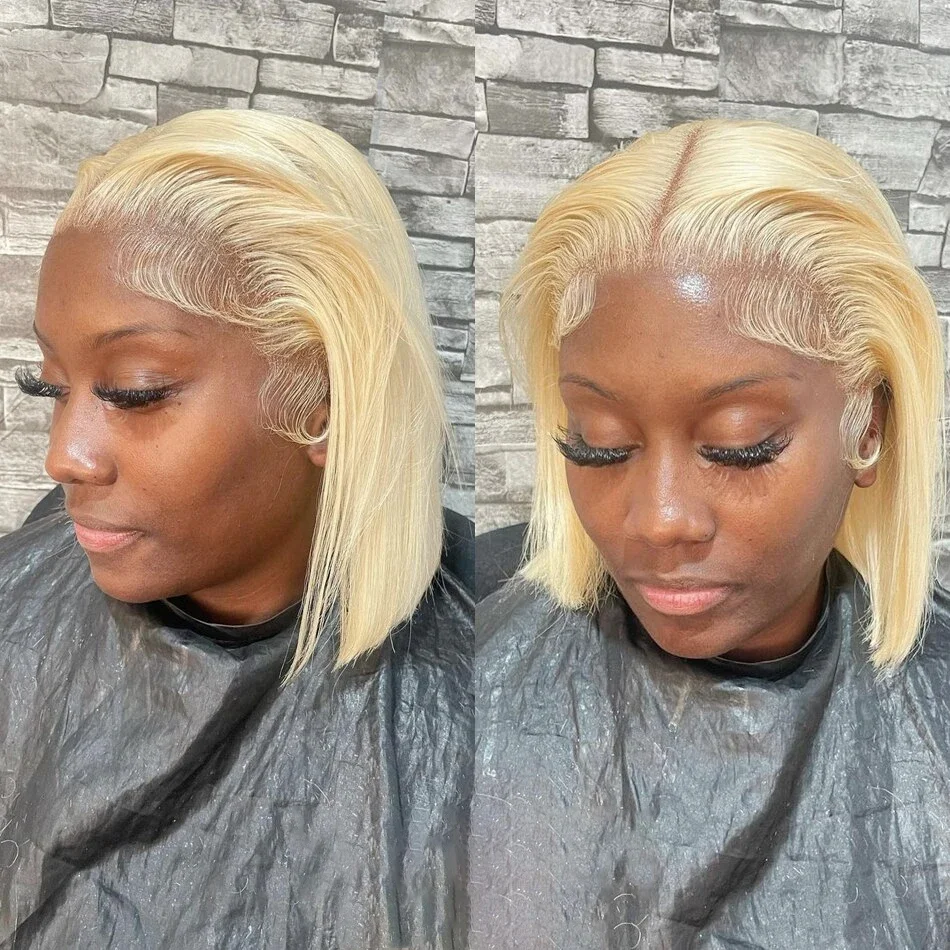 

Blonde Colored Bob Human Hair Lace Front Wigs For Women 613 Blonde Cosplay Short Straight Bob Wig 13x4 13x6 Lace Frontal Wigs