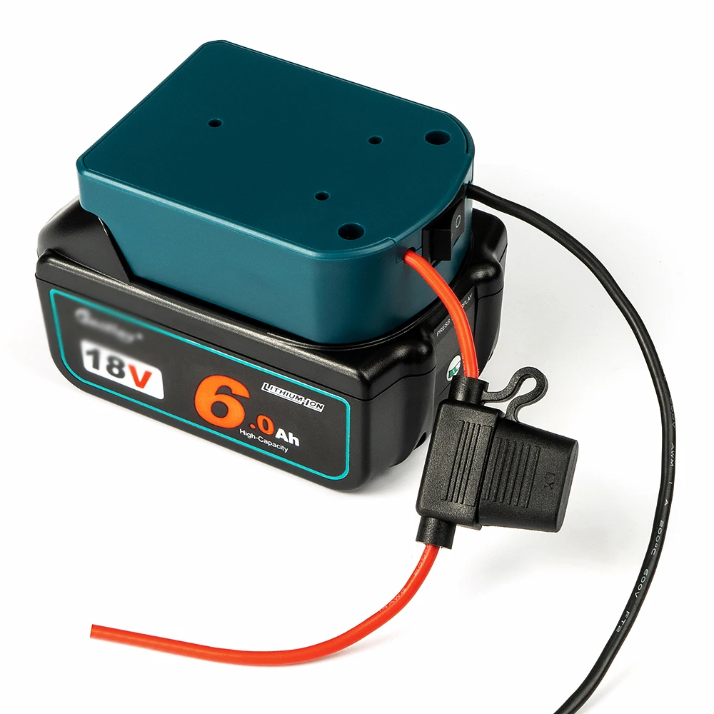 DIY adaptor For Makita 18V 14V BL1840 BL1850 battery to DIY 2 cables output builtin fuse and ON/OFF switch