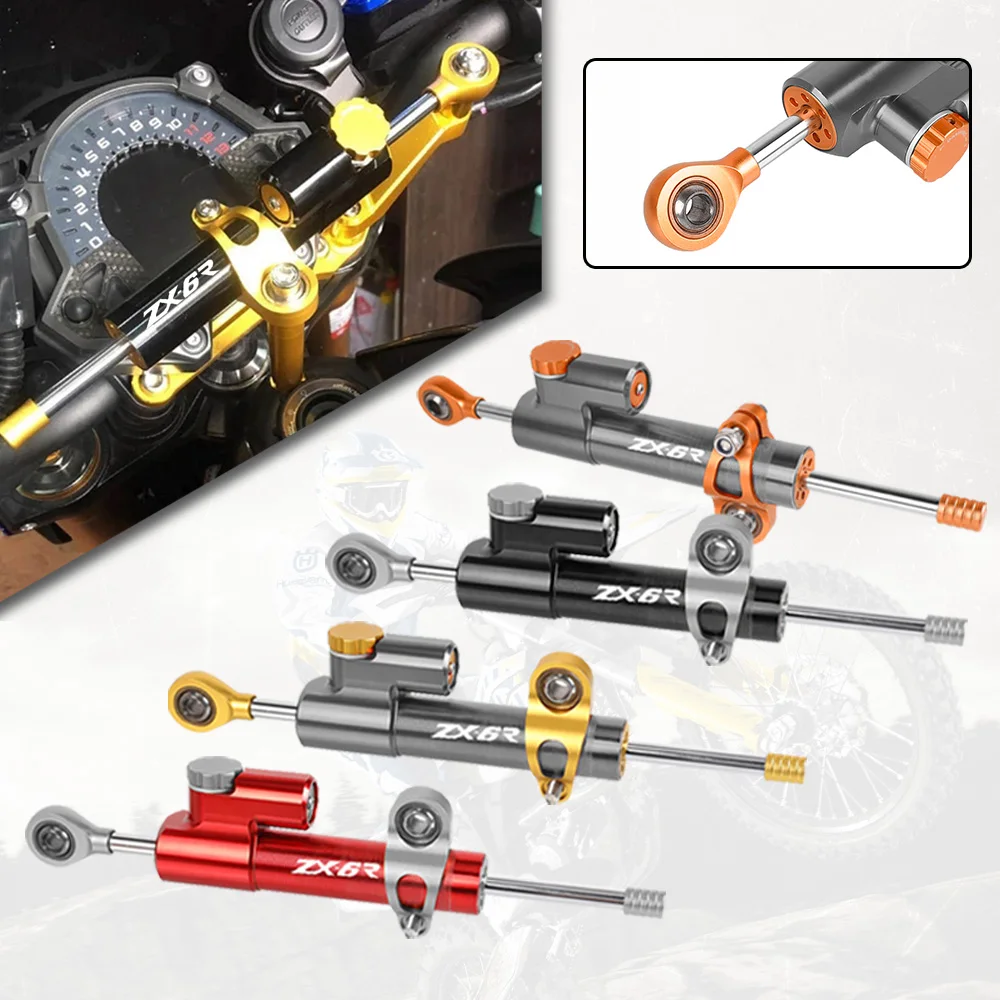

Motorcycle CNC Adjustable Steering Damper Stabilizer For Kawasaki Ninja ZX-6R ZX600 ZX6R ZX 6R 6 R 600 1998-2022 2023 2024 2025