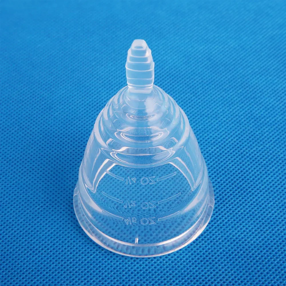 

1pc Feminine Medical Silicone Menstrual Cup Reusable Vaginal Menstrual Collector Cup Transparent Menstrual Period Cup Tool