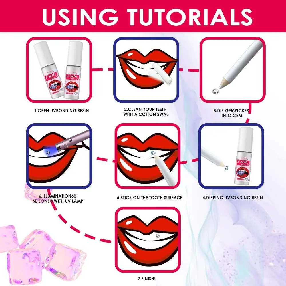 أحجار كريمة أسنان أسنان ، زخرفة أكريليك ، ملونة ، أشكال مختلفة ، ماس كريستالي ، زخرفة جديدة