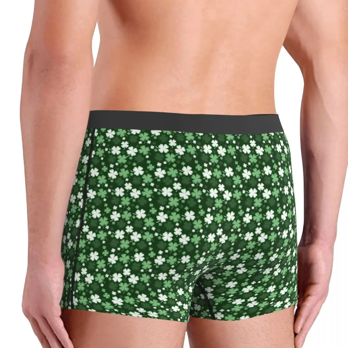 Verde trevo roupa interior dia de são patrício calcinha respirável impresso shorts briefs bolsa masculino tamanho grande boxer shorts