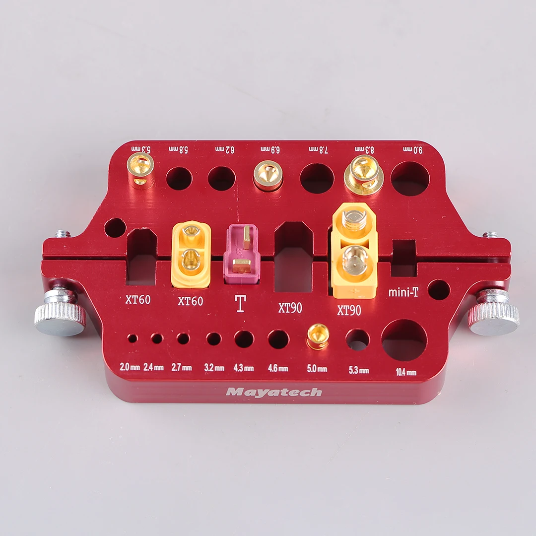 Mayatech Aluminum Welding Soldering Insulate Station V4 Jig RC Tools for XT60 XT90 Deans Banana Plug Connector Red