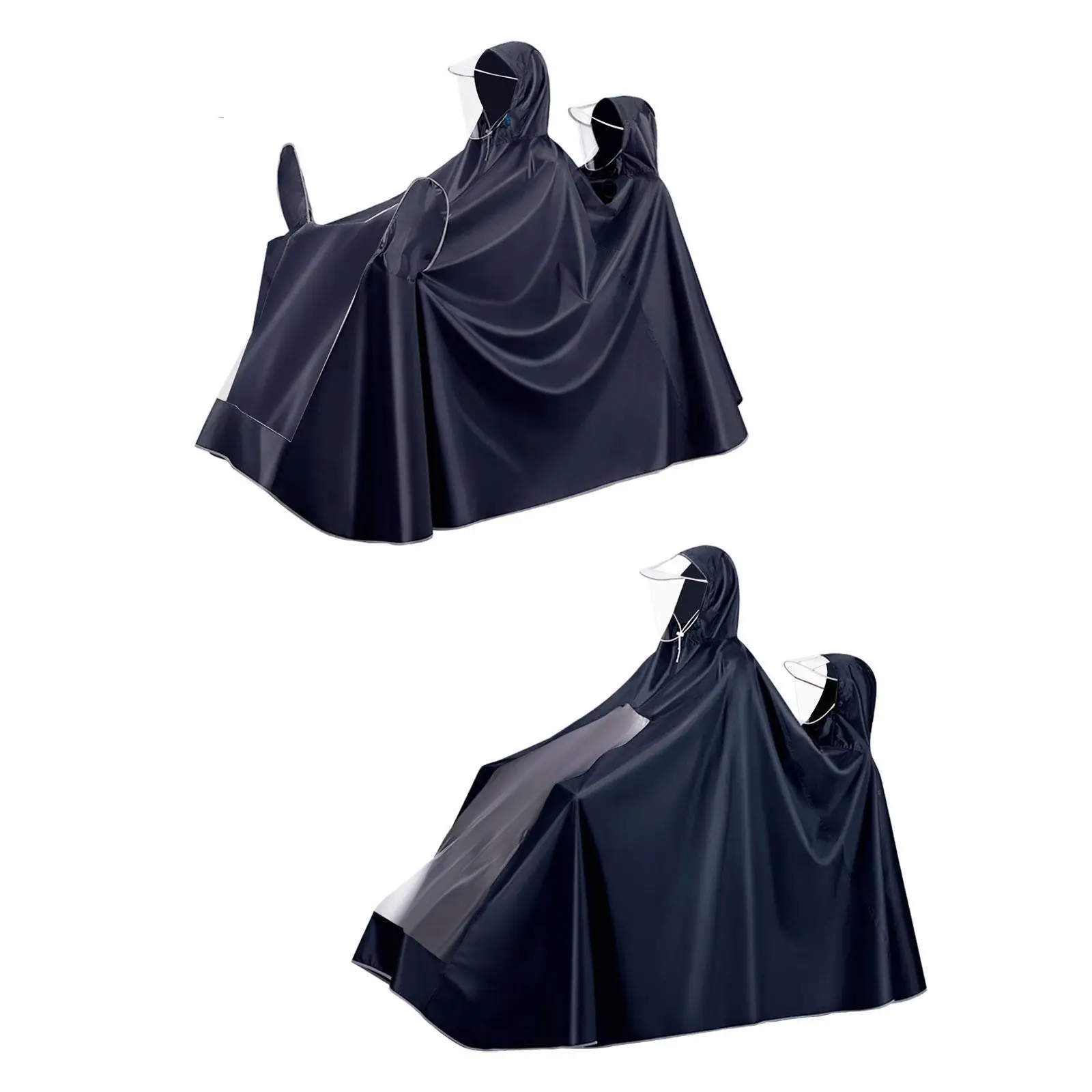 Rain Poncho with Hood, Raincoat for 2 People, Portable Rainwear, Reusable