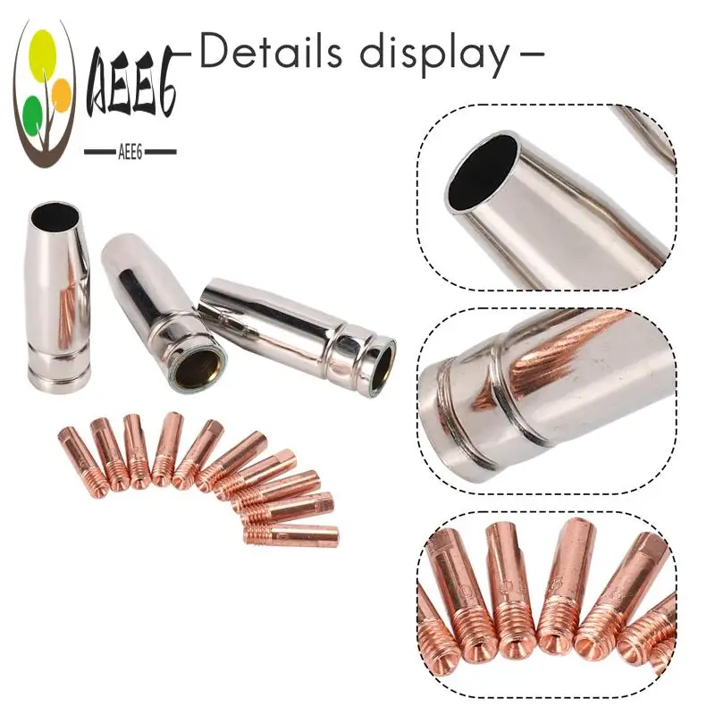 

AEE6-13Pcs CO2 Mig Welding Torch Aircooled MB 15AK Contact Tip Holder Gas Nozzle 0.8Mm Welder Shield Shroud Nozzle Tip Kit