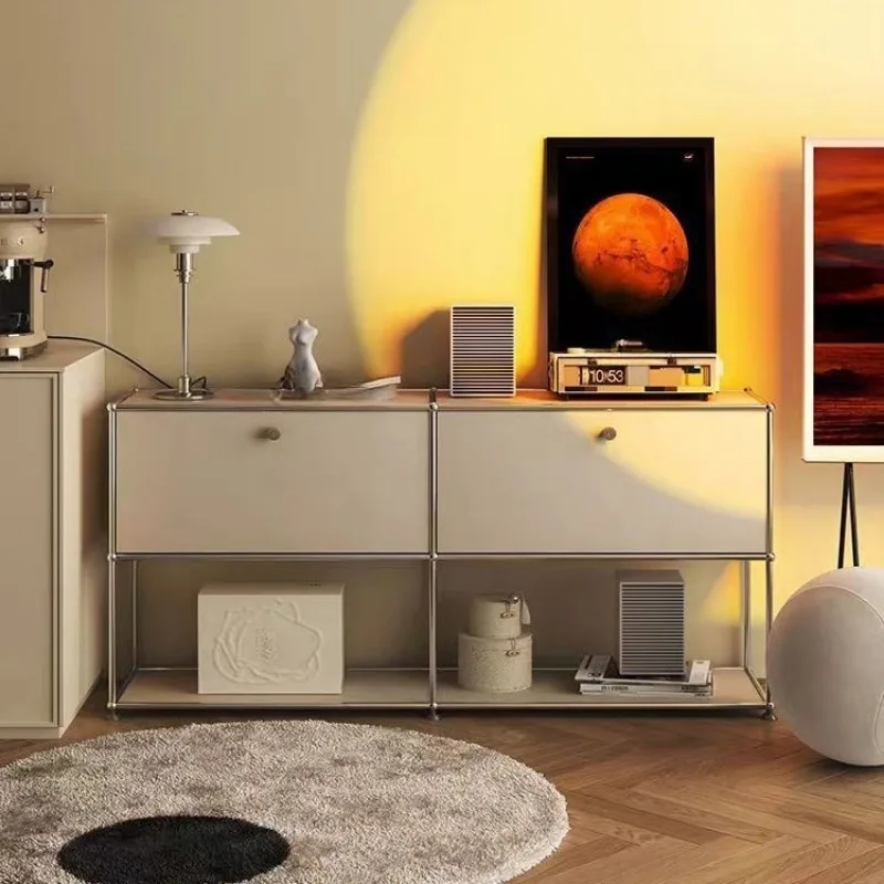 

Stainless steel TV cabinet Storage simple modern module integrated dining side cabinet Living room minimalist chest cabinet