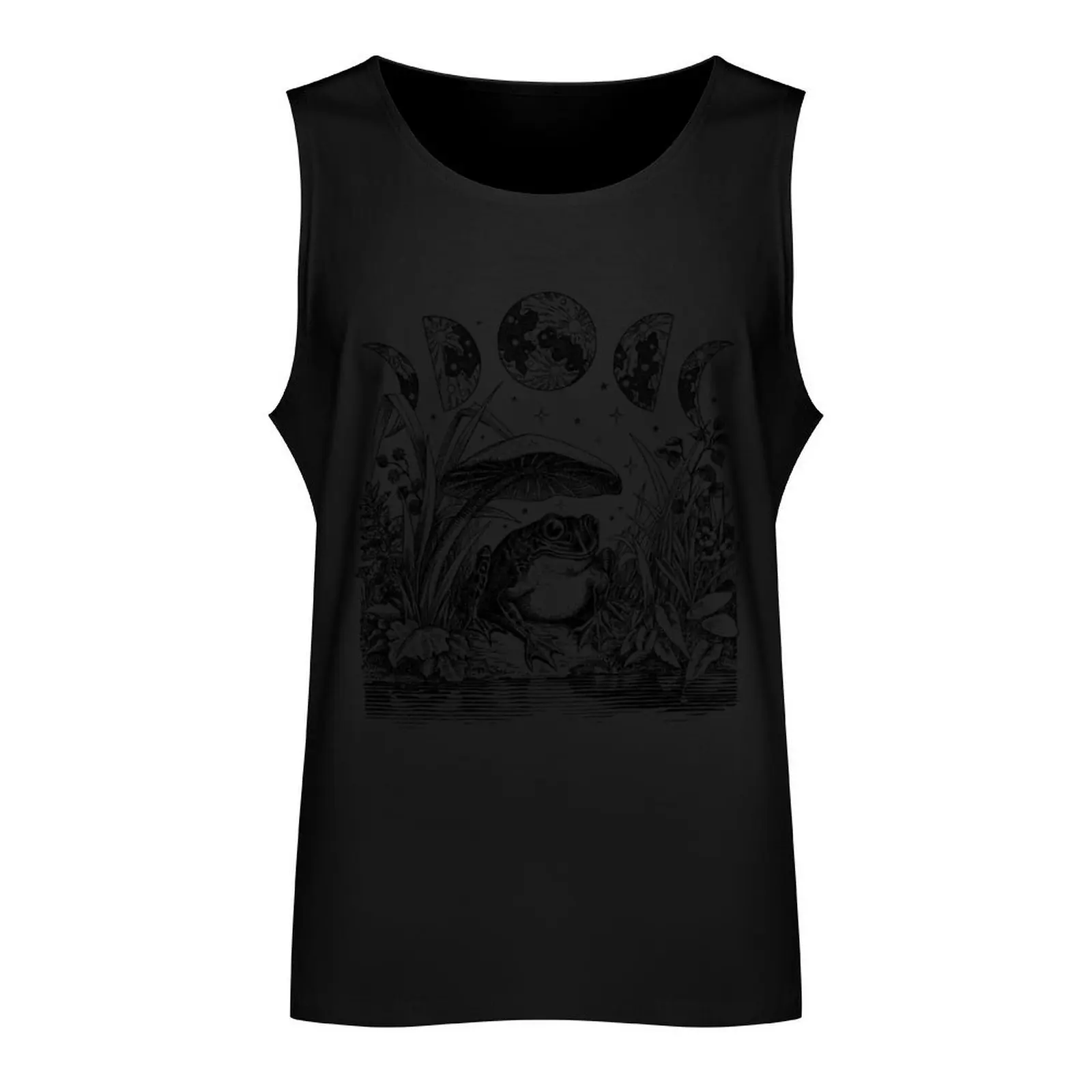 Cottagecore Aesthetic Frog, Mushroom Moon Witchcraft: Vintage Dark Academia, Goblincore Froggy, Emo Grunge Nature Fanta Tank Top